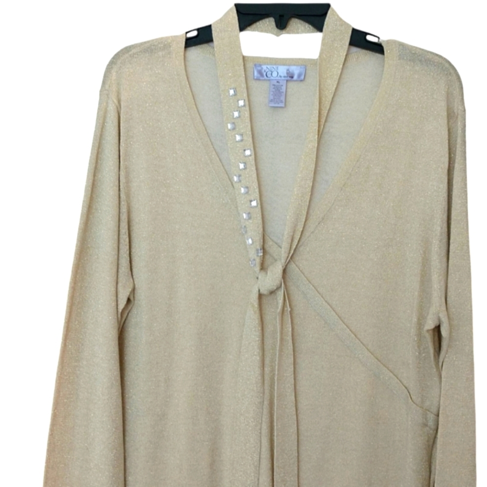 Gold Lightweight Sparkly Nine & Co. Sweater sz XL